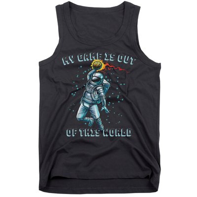 Astronaut Basketball Dunk Outer Space Game Out Of This World Tank Top