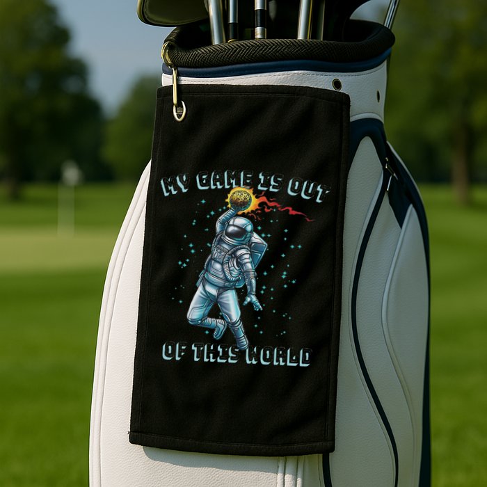 Astronaut Basketball Dunk Outer Space Game Out Of This World Golf Towel