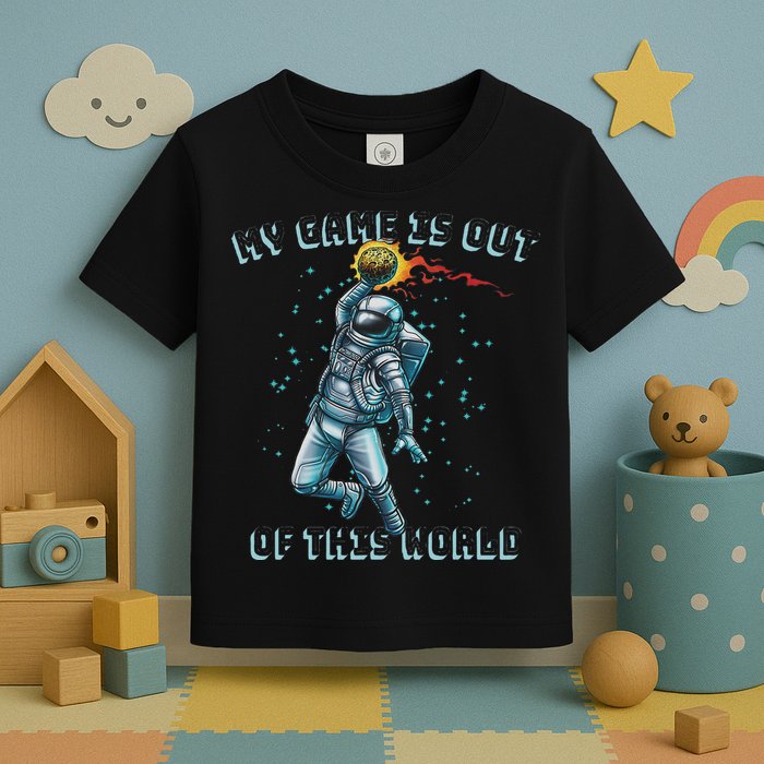 Astronaut Basketball Dunk Outer Space Game Out Of This World Toddler T-Shirt