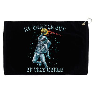 Astronaut Basketball Dunk Outer Space Game Out Of This World Grommeted Golf Towel