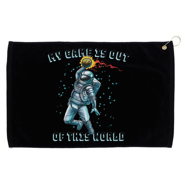 Astronaut Basketball Dunk Outer Space Game Out Of This World Grommeted Golf Towel