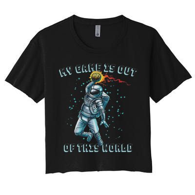 Astronaut Basketball Dunk Outer Space Game Out Of This World Crop Top