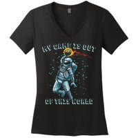 Astronaut Basketball Dunk Outer Space Game Out Of This World Women's V-Neck T-Shirt