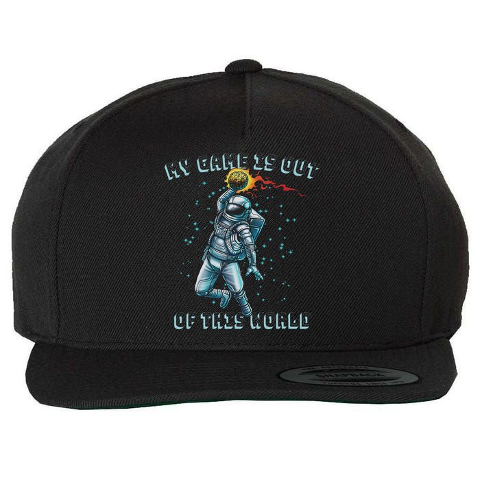 Astronaut Basketball Dunk Outer Space Game Out Of This World Wool Snapback Cap