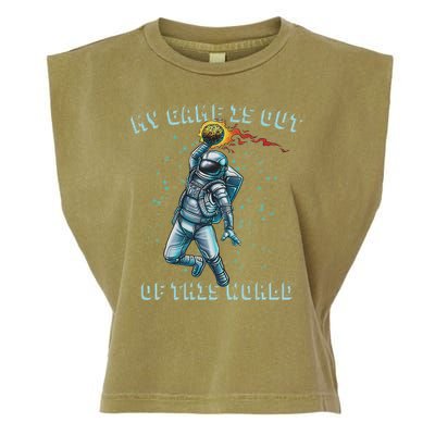 Astronaut Basketball Dunk Outer Space Game Out Of This World Garment-Dyed Women's Muscle Tee