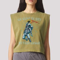 Astronaut Basketball Dunk Outer Space Game Out Of This World Garment-Dyed Women's Muscle Tee
