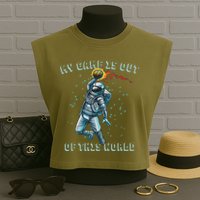Astronaut Basketball Dunk Outer Space Game Out Of This World Garment-Dyed Women's Muscle Tee
