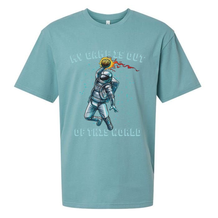 Astronaut Basketball Dunk Outer Space Game Out Of This World Sueded Cloud Jersey T-Shirt