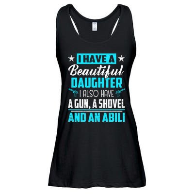 A Beautiful Daughter Also Have A Gun Shovel Alibi Ladies Essential Flowy Tank