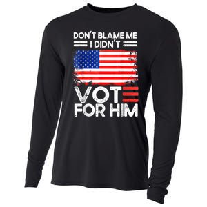 Anti Biden Don't Blame Me I Didn't Vote For Him USA Flag Cooling Performance Long Sleeve Crew