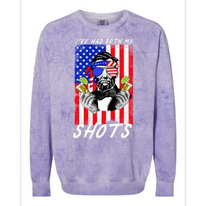 Abe Lincoln 4th of July I've Had Both My Shots Funny Colorblast Crewneck Sweatshirt