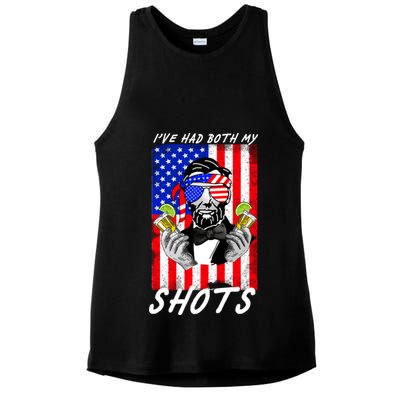 Abe Lincoln 4th of July I've Had Both My Shots Funny Ladies PosiCharge Tri-Blend Wicking Tank