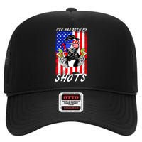 Abe Lincoln 4th of July I've Had Both My Shots Funny High Crown Mesh Back Trucker Hat