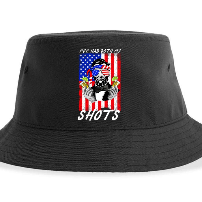 Abe Lincoln 4th of July I've Had Both My Shots Funny Sustainable Bucket Hat