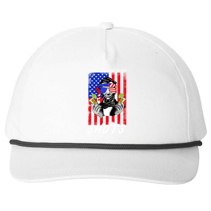 Abe Lincoln 4th of July I've Had Both My Shots Funny Snapback Five-Panel Rope Hat