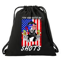 Abe Lincoln 4th of July I've Had Both My Shots Funny Drawstring Bag