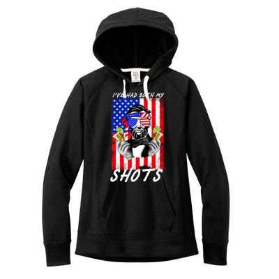 Abe Lincoln 4th of July I've Had Both My Shots Funny Women's Fleece Hoodie