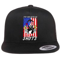 Abe Lincoln 4th of July I've Had Both My Shots Funny Flat Bill Trucker Hat