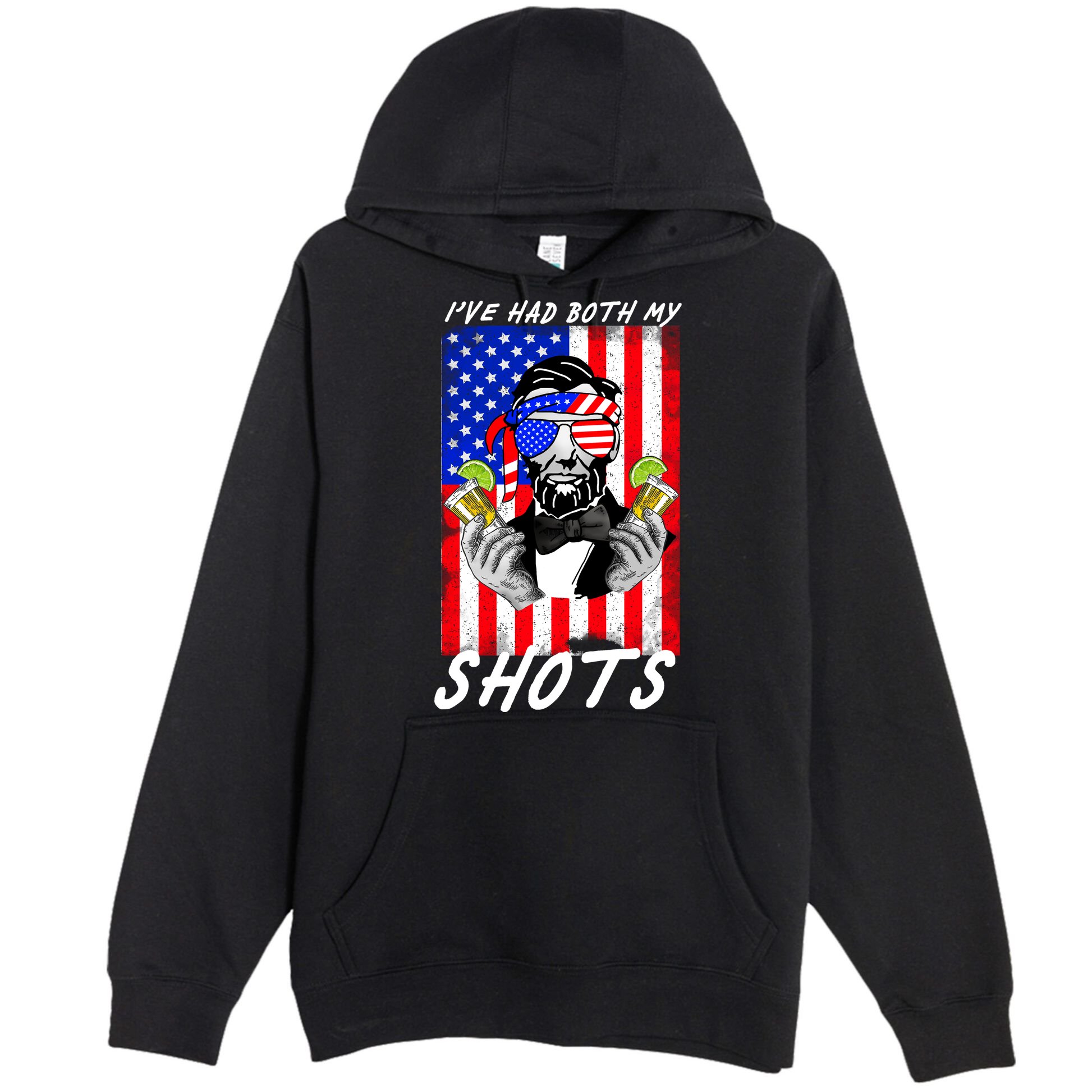 Abe Lincoln 4th of July I've Had Both My Shots Funny Premium Pullover Hoodie