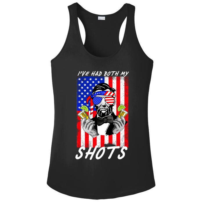 Abe Lincoln 4th of July I've Had Both My Shots Funny Ladies PosiCharge Competitor Racerback Tank