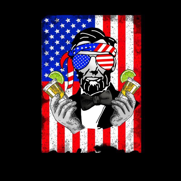 Abe Lincoln 4th of July I've Had Both My Shots Funny 16oz Travel Tumbler