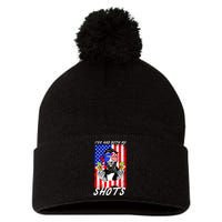 Abe Lincoln 4th of July I've Had Both My Shots Funny Pom Pom 12in Knit Beanie