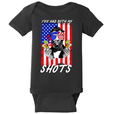 Abe Lincoln 4th of July I've Had Both My Shots Funny Baby Bodysuit