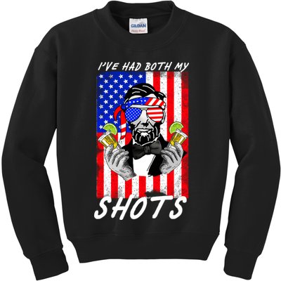 Abe Lincoln 4th of July I've Had Both My Shots Funny Kids Sweatshirt
