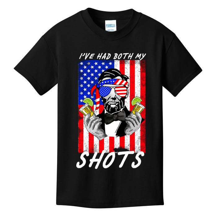 Abe Lincoln 4th of July I've Had Both My Shots Funny Kids T-Shirt