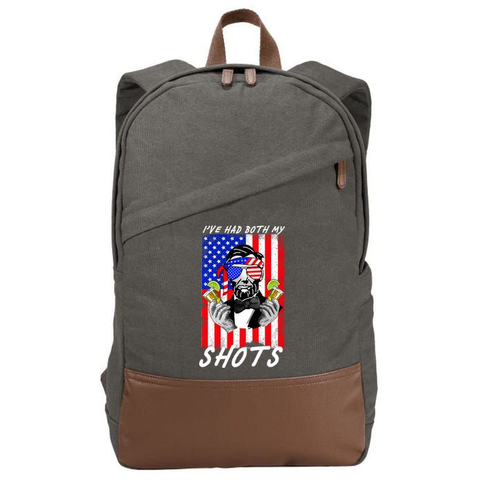 Abe Lincoln 4th of July I've Had Both My Shots Funny Cotton Canvas Backpack