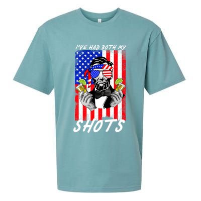 Abe Lincoln 4th of July I've Had Both My Shots Funny Sueded Cloud Jersey T-Shirt