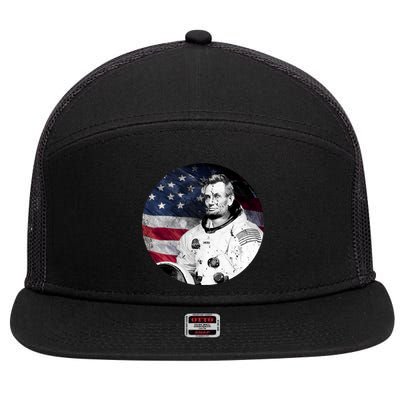 Abe Lincoln Astronaut 7 Panel Mesh Trucker Snapback Hat