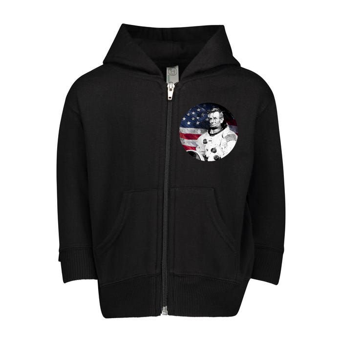 Abe Lincoln Astronaut Toddler Zip Fleece Hoodie