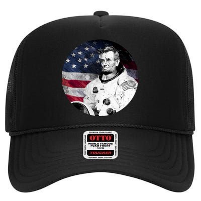 Abe Lincoln Astronaut High Crown Mesh Back Trucker Hat