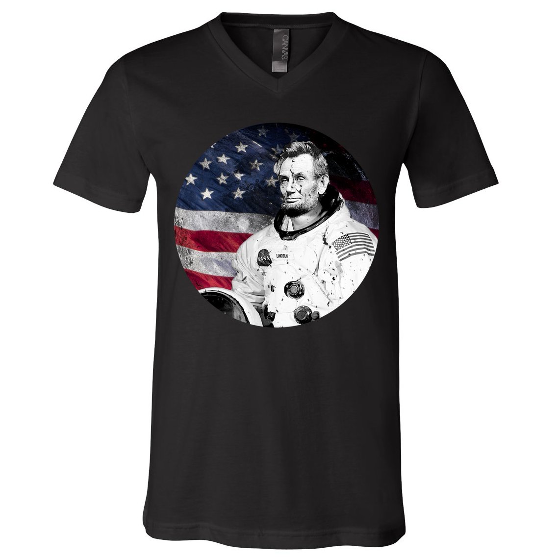 Abe Lincoln Astronaut V-Neck T-Shirt
