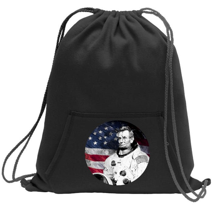 Abe Lincoln Astronaut Sweatshirt Cinch Pack Bag