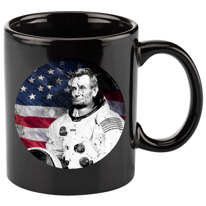 Abe Lincoln Astronaut 11oz C Handle Ceramic Mug