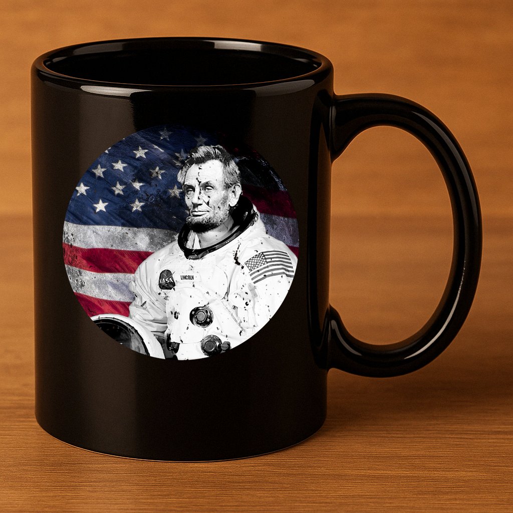 Abe Lincoln Astronaut 11oz C Handle Ceramic Mug