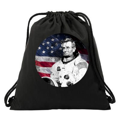 Abe Lincoln Astronaut Drawstring Bag