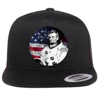 Abe Lincoln Astronaut Flat Bill Trucker Hat