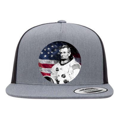 Abe Lincoln Astronaut Flat Bill Trucker Hat