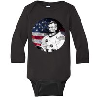 Abe Lincoln Astronaut Baby Long Sleeve Bodysuit