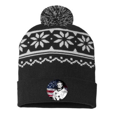 Abe Lincoln Astronaut USA-Made Snowflake Beanie