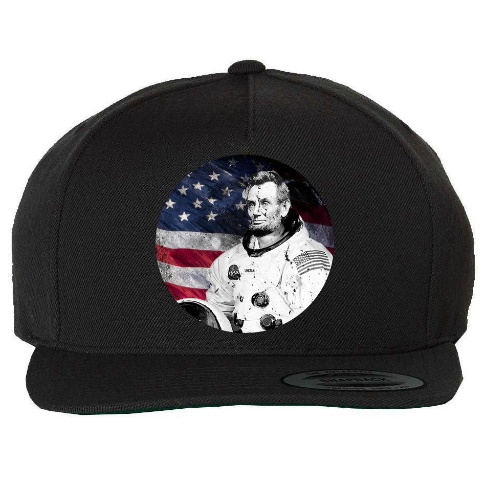 Abe Lincoln Astronaut Wool Snapback Cap