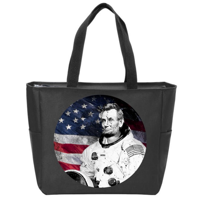 Abe Lincoln Astronaut Zip Tote Bag