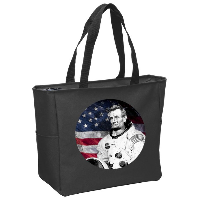 Abe Lincoln Astronaut Zip Tote Bag