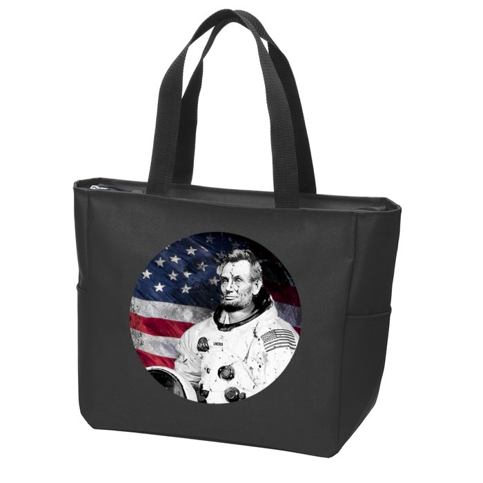Abe Lincoln Astronaut Zip Tote Bag