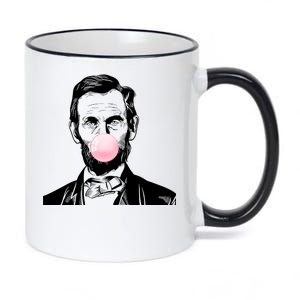 Abe Lincoln Blowing Bubble Gum 11oz Black Color Changing Mug