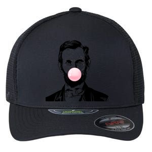 Abe Lincoln Blowing Bubble Gum Flexfit Unipanel Trucker Cap