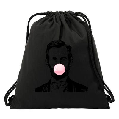 Abe Lincoln Blowing Bubble Gum Drawstring Bag